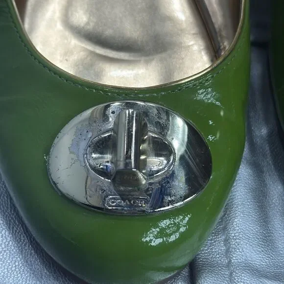 (B) Coach Loafers- Kiwi Green/ Patent, size 8B - Picture 6 of 12